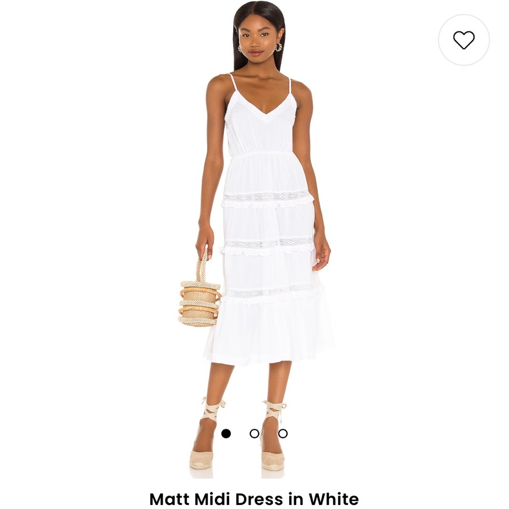 Tularosa White Matt Midi V-Neck Sundress in White - size XS